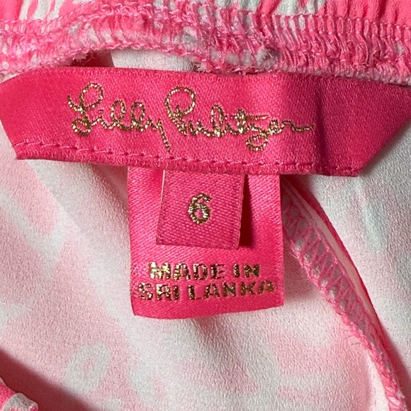 Lilly Pulitzer Mylee Tie Front Shorts Havana Pink "Clawdia Shells" Sz 6 - Picture 6 of 6